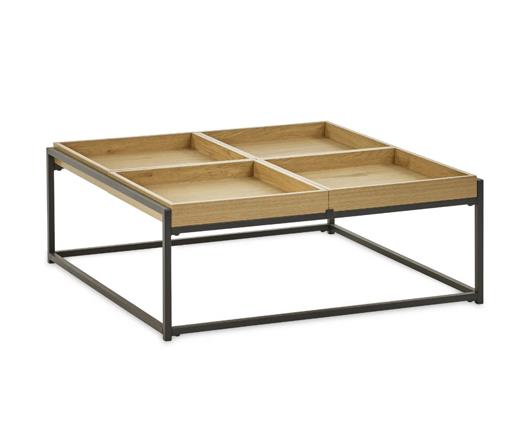 Ezra Square Tray Coffee Table Light Oak Effect