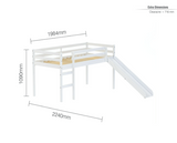 Frances Mid Sleeper With Slide - White