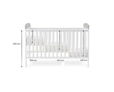 Elephants Grey Cot Bed + Fibre Mattress