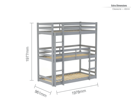 Talon Triple Bunk- Grey