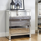 Saxen 4 Drawer Chest - Mirrored