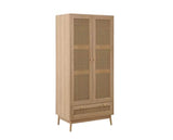Croxley 2 Door 1 Drawer Rattan Wardrobe- Oak