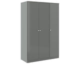 DENVER 3 DOOR WARDROBE - GREY GLOSS