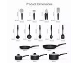 Townhouse 14 Piece Pan and Tool Set - Black