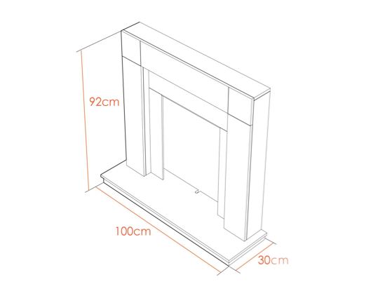 Milton Suite in Pure White & Black/Pure White, 39 Inch