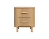 Axel 2 Drawer Fluted Bedside - Oak
