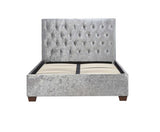 Cologne King Bed- Steel Crushed Velvet