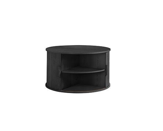 Axel Round Fluted Coffee Table with Storage - Black