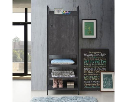 Zulu 3 Piece Bedroom Furniture Set Open Wardrobes-Black