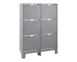 Slim 6 Drawer Shoe Cabinet-Grey