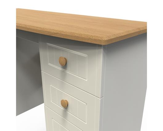 Warwick Kneehole - Cream Ash with Modern Oak Top