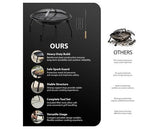 ZENO Round Fire Pit - 3 in 1 Heater/Grill/BBQ with Accessories