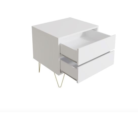 Maeve 2 Drawer Bedside- White