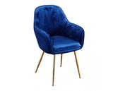 Lonnie Dining Chair Royal Blue With Gold Legs (Pack of 2)