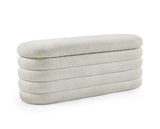 Hailey Ivory Boucle Upholstered Ottoman Storage Bench
