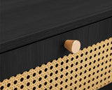 Croxley Rattan Console Table - Black