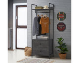 Zulu 3 Piece Bedroom Furniture Set Open Wardrobes-Black
