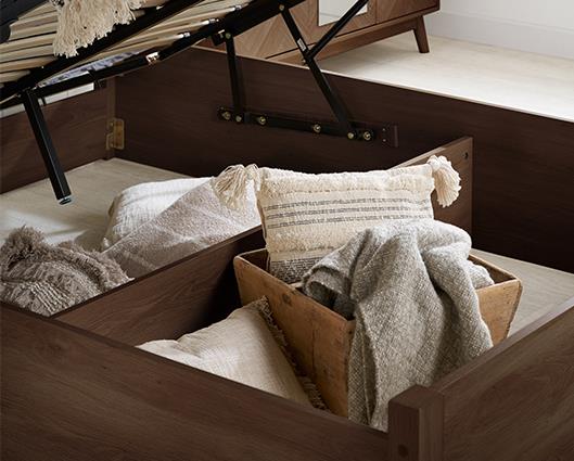 Herringford Ottoman Bed Walnut - King