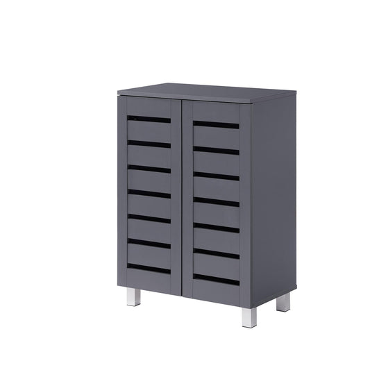 Euston 2 Door Shoe Cabinet - Dark Grey