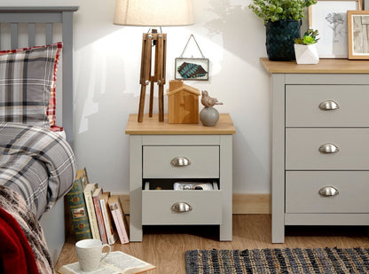 Lachlan 2 Drawer Bedside-Grey