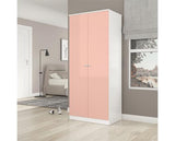 DENVER 2 DOOR WARDROBE - WHITE/PINK GLOSS