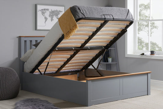 Phoenix Double Ottoman Bed - Stone Grey