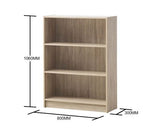 Traditional Low Wide Bookcase-Oak