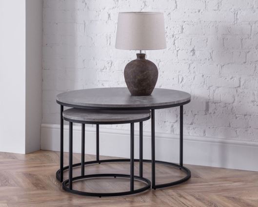 Skylar Concrete Round Nesting Coffee Table
