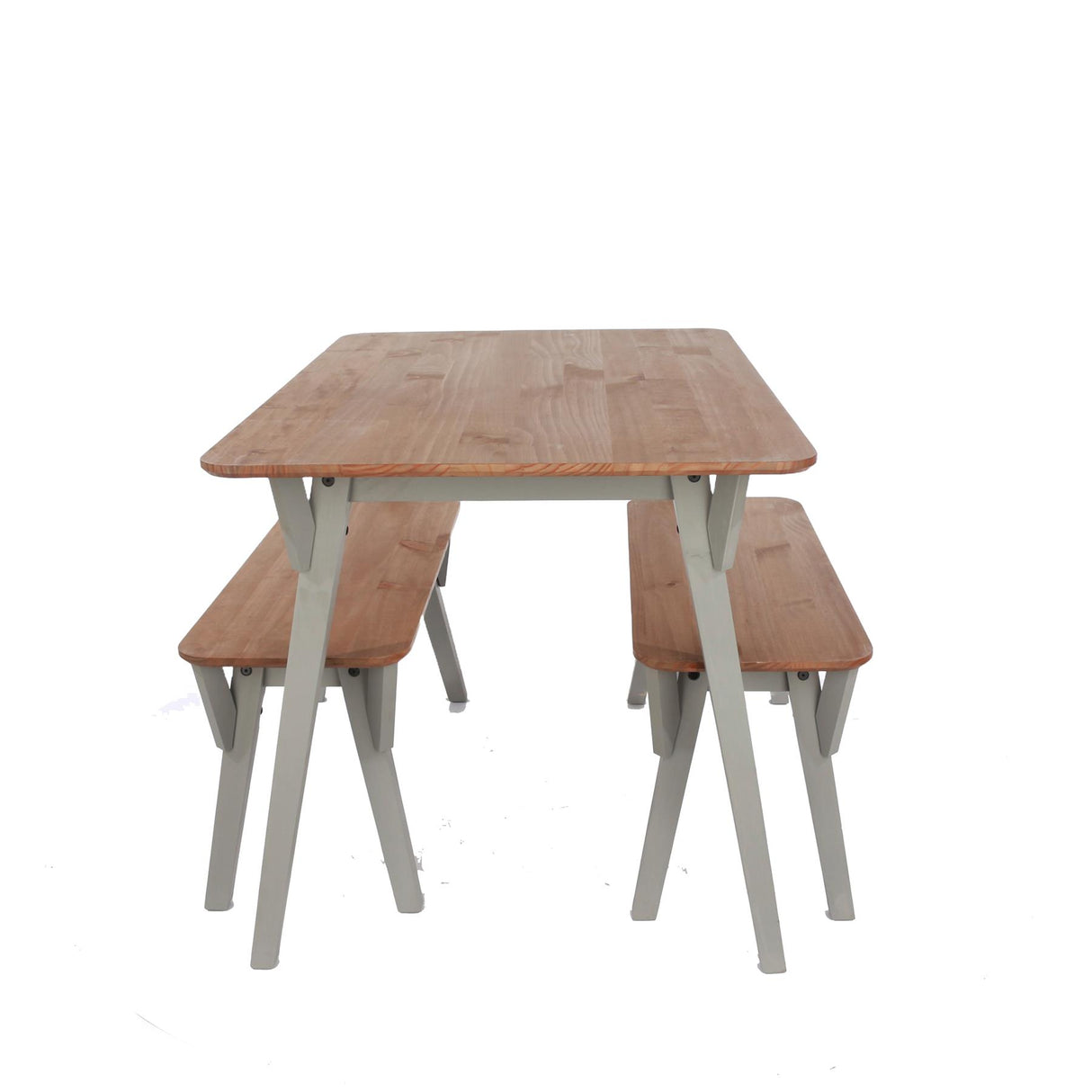 Corona Grey 120cm kitchen table & 2 bench set