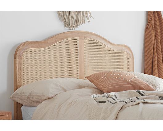 Leonie Super King Rattan Bed - Oak