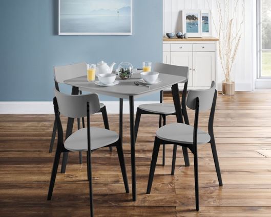 Clara Sqaure Dining Table- Grey & Black