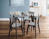 Clara Sqaure Dining Table- Grey & Black