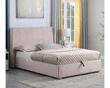 AMELIA 4'6" PLUS BED - PINK VELVET FABRIC