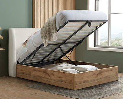 Halfden King Ottoman Bed- White