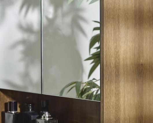 Hampshire Mirrored Bathroom Wall Cabinet Walnut