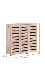 Euston 3 Door Shoe Cabinet - Sanremo Oak