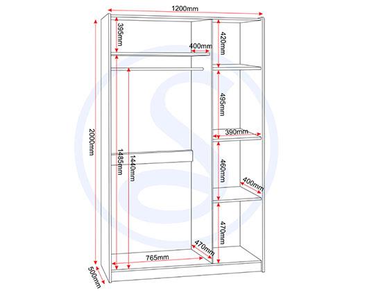 PARIS 3 DOOR MIRRORED WARDROBE - SMOKED ASH EFFECT