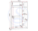 PARIS 3 DOOR MIRRORED WARDROBE - SMOKED ASH EFFECT