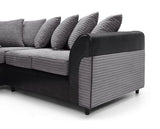 Harley Left Hand Facing Corner Sofa - Black & Charcoal