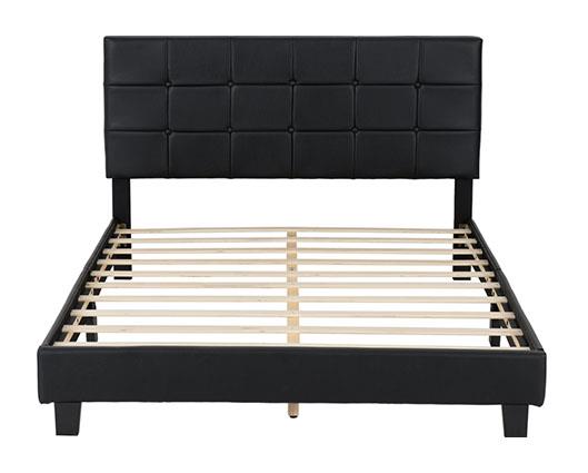 ARRAN 4'6" BED - BLACK FAUX LEATHER