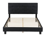 ARRAN 4'6" BED - BLACK FAUX LEATHER