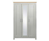 Harper 3 Door Wardrobe With Mirror- Grey & Oak