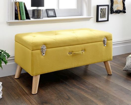 Maisie Large Storage Ottoman-Mustard