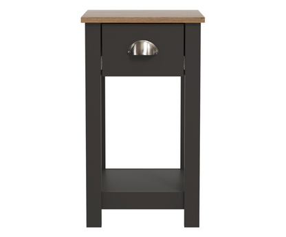 Della 1 Drawer Bedside Table- Fossil Grey