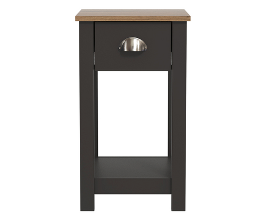 Della 1 Drawer Bedside Table- Fossil Grey