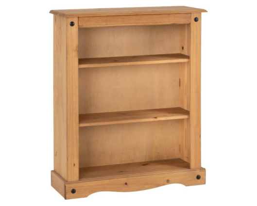Corona Low Bookcase - Distressed Waxed Pine