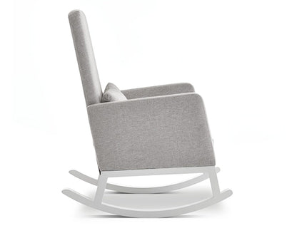 Lennox High Back Rocking Chair - Silver/Stone