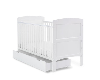 Grady Cot Bed & Under Drawer - White