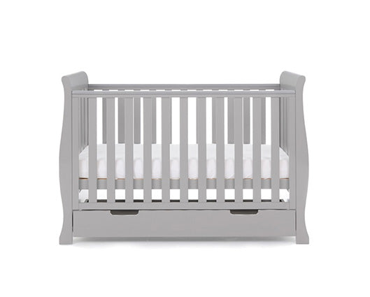 Seren Mini Cot Bed + Moisture Mangment Mattress - Warm Grey