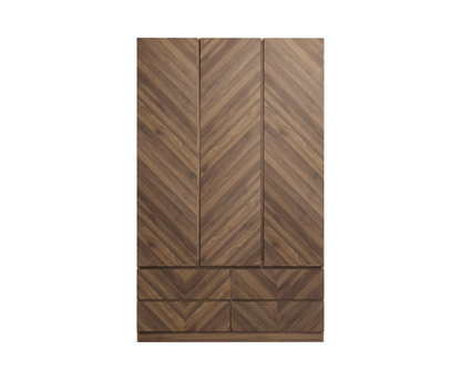 Ciaro 3 Door 4 Drawer Wardrobe- Royal Walnut